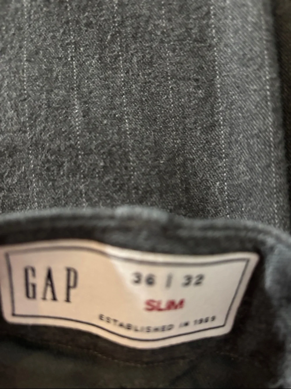 GAP Men's Gray Pinstripe Chinos